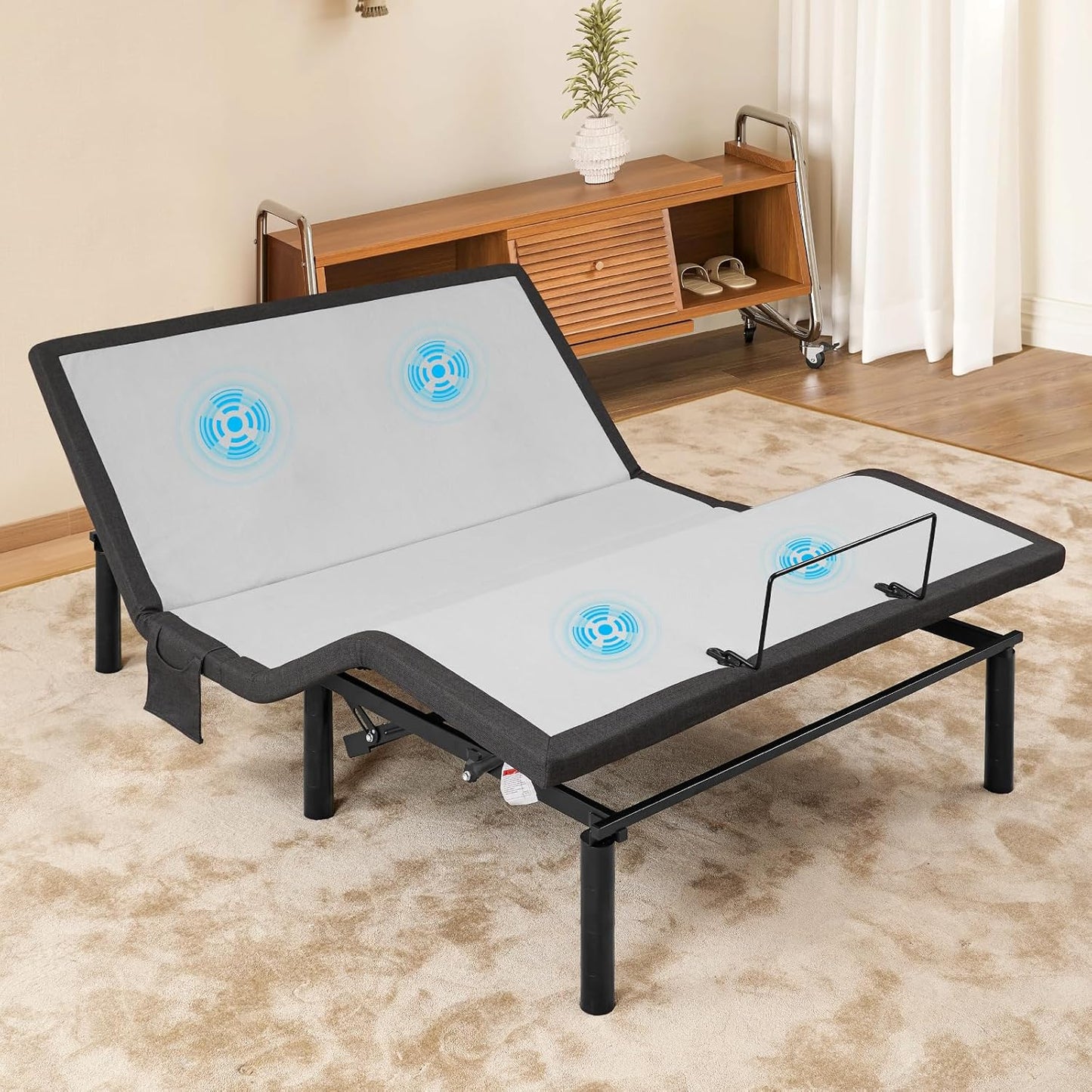 Queen Adjustable Bed Base Frame - Premium Metal, Head & Foot Incline, Wireless Remote, Zero Gravity, Quiet Motor (79" L x 59" W x 12.72" H)
