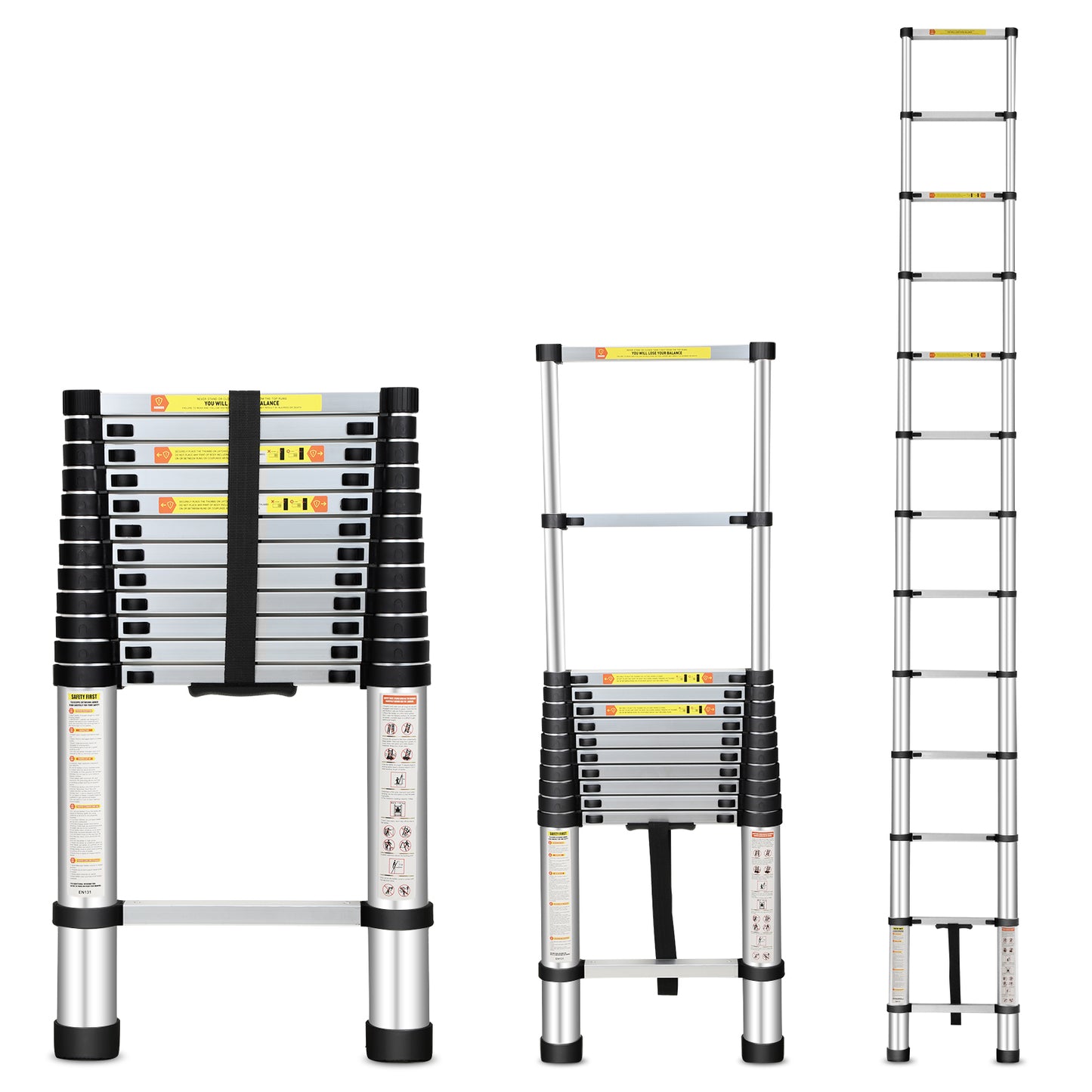Miscoos 12.5FT Aluminum Telescopic Extension Ladder