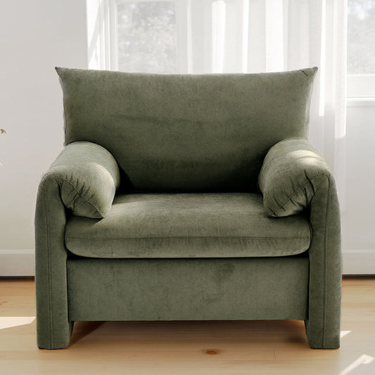 Chenille Oversized Armchair - Modern Accent Chair & Single Sofa Lounge, Comfortable Seating for Living Room & Bedroom