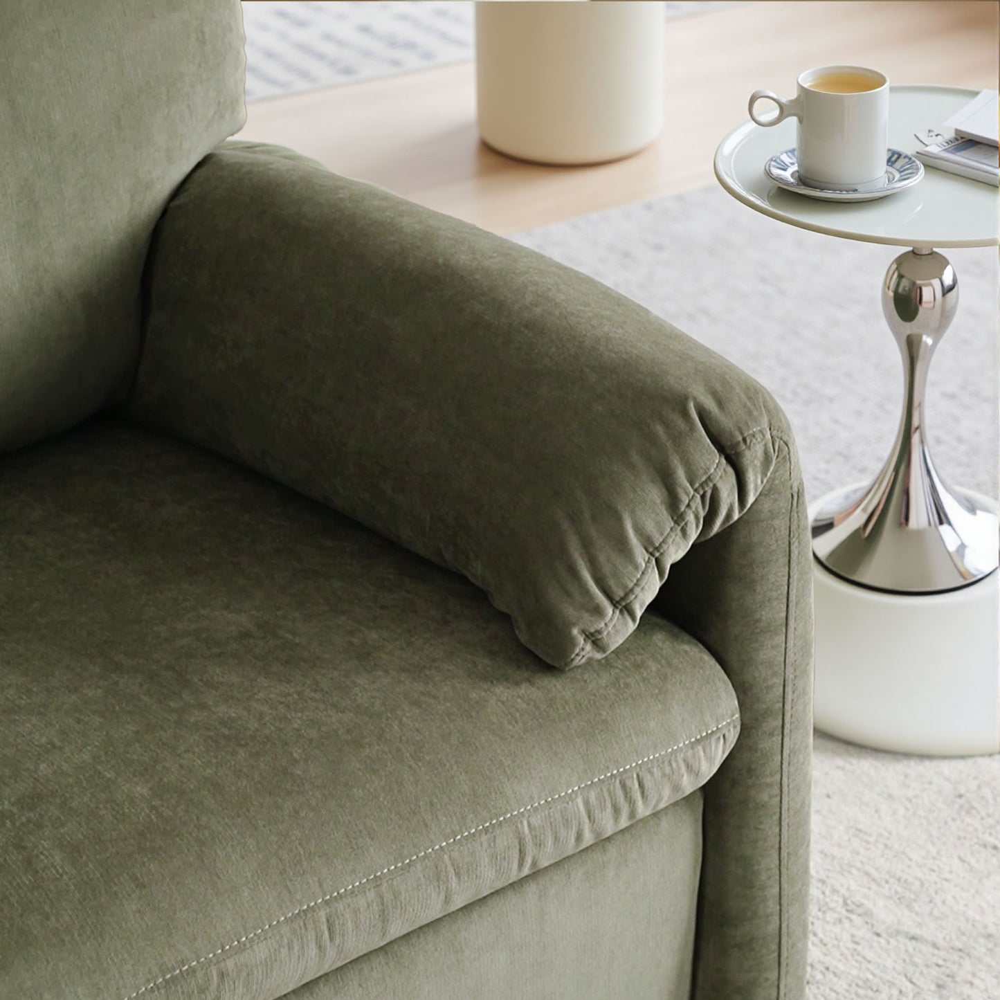 Chenille Oversized Armchair - Modern Accent Chair & Single Sofa Lounge, Comfortable Seating for Living Room & Bedroom
