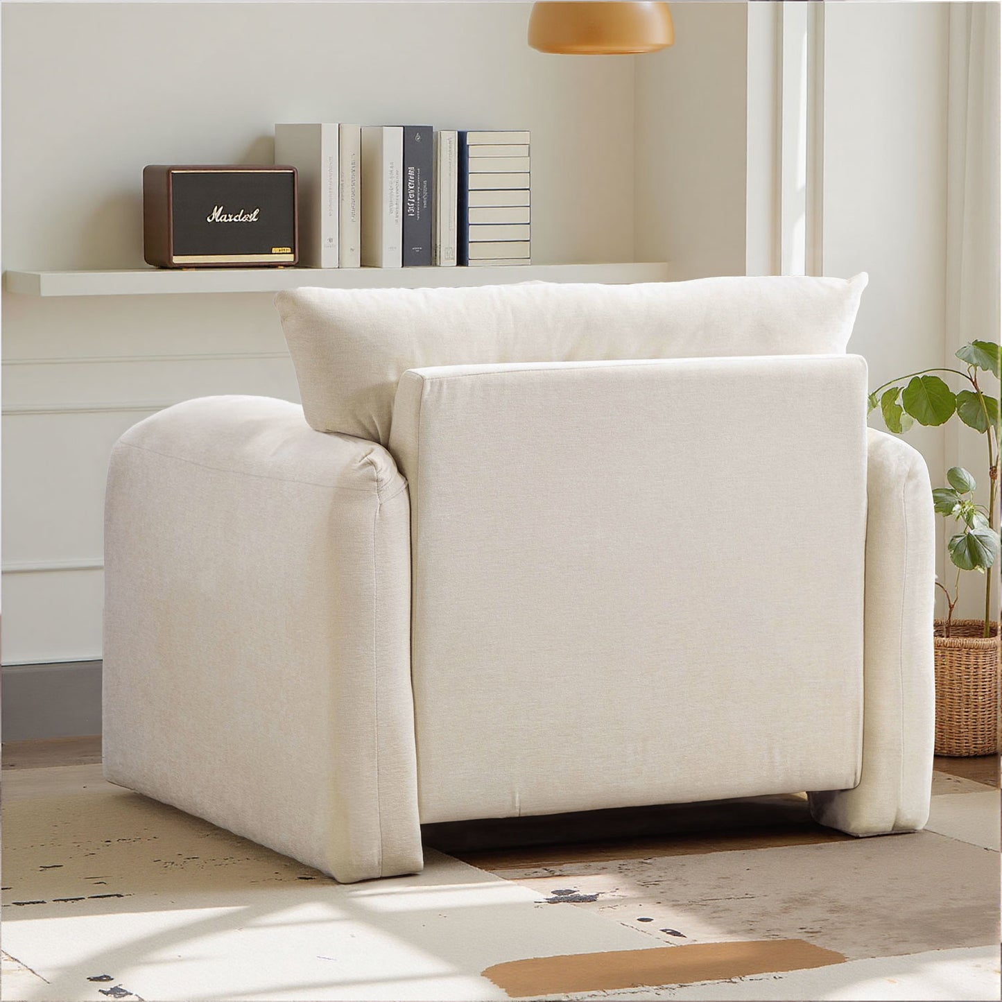 Chenille Oversized Armchair - Modern Accent Chair & Single Sofa Lounge, Comfortable Seating for Living Room & Bedroom