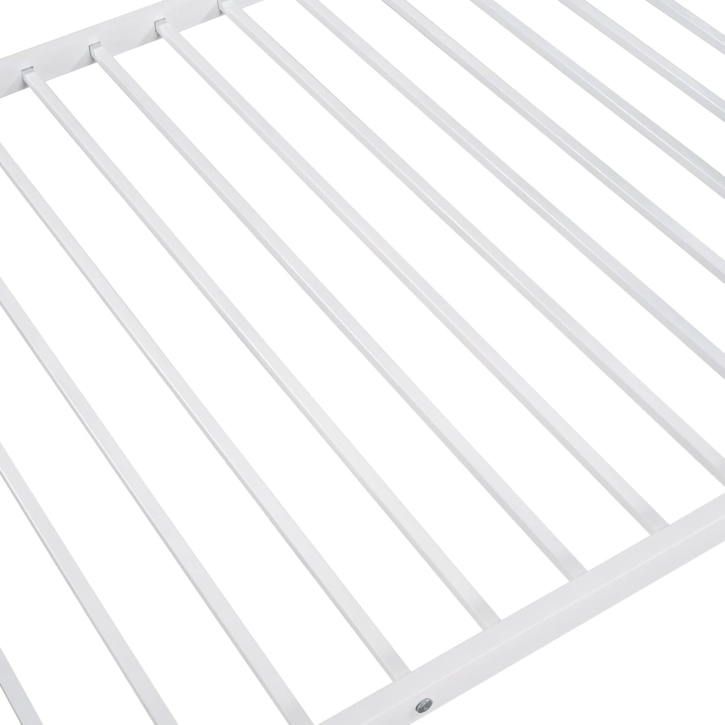 Metal Bunk Bed Twin Over Twin with Ladder and Full-Length Guardrail, Heavy Duty Bed Frame, Convertible Twin Bunk Beds into 2 Individual for Kids Teen Adults, Black