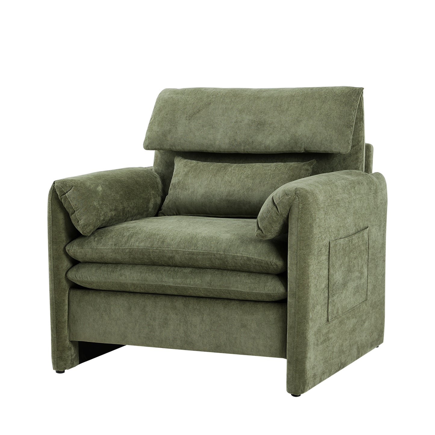 Oversized Single Sofa Chair, 36”W Oversized Accent Chairs, Modern Upholstered Deep Seat Comfy Armchair with Throw Pillow for Living Room Bedroom Office Apartment