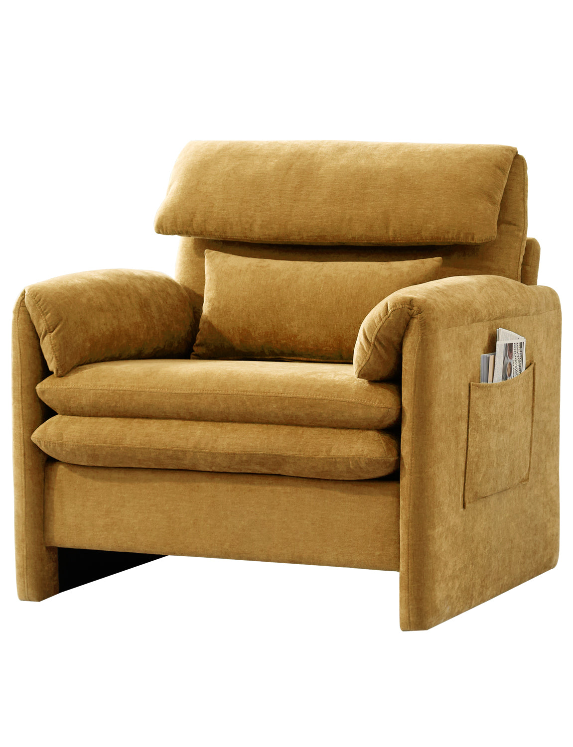 Oversized Single Sofa Chair, 36”W Oversized Accent Chairs, Modern Upholstered Deep Seat Comfy Armchair with Throw Pillow for Living Room Bedroom Office Apartment